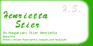 henrietta stier business card